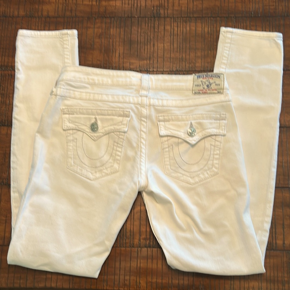 White skinny True Religion jeans- Sz 29